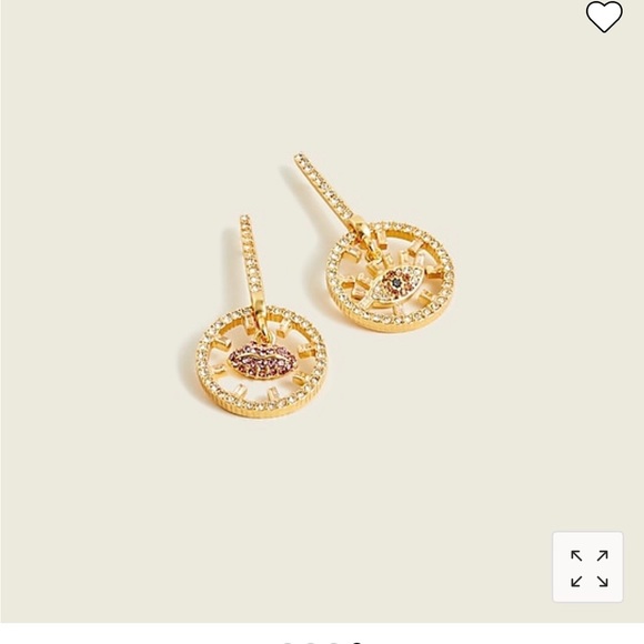 J.Crew Pavé eye and lip sparkle drop earrings - Picture 1 of 6
